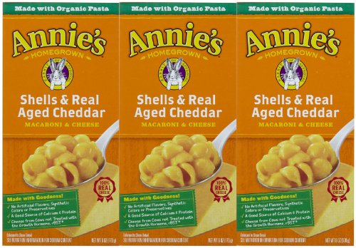 Annie's Homegrown Macaroni & Cheese - Shells & Real Aged Cheddar - 6 oz - 3 Pack