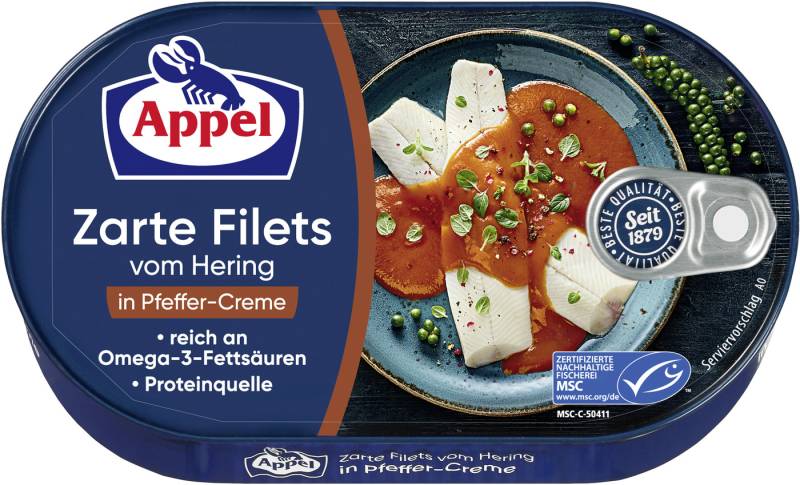 Appel zarte Heringsfilets in Pfeffer-Creme 200G