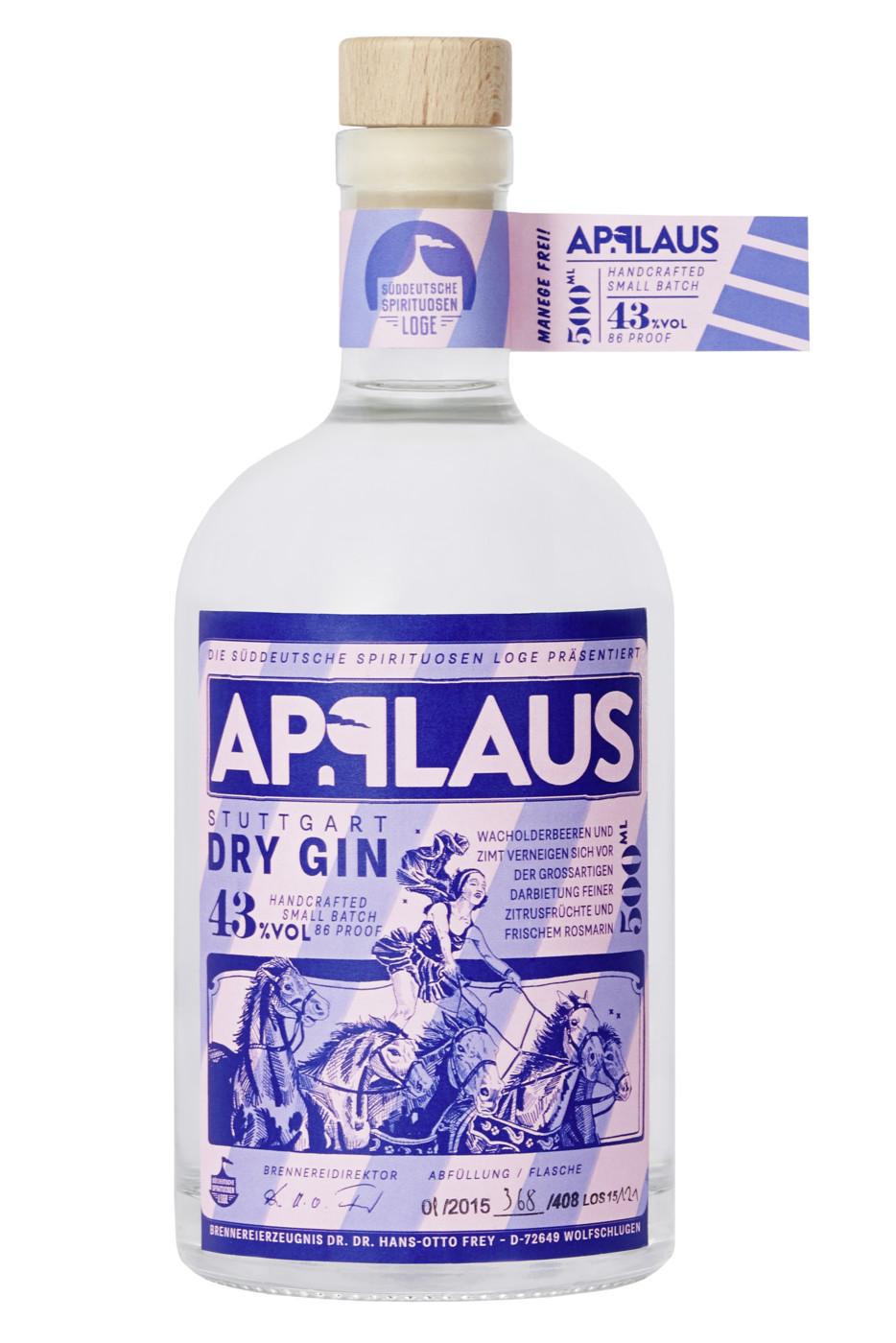 Applaus Dry Gin 43% 0,5L Applaus Dry Gin 43% 0,5L