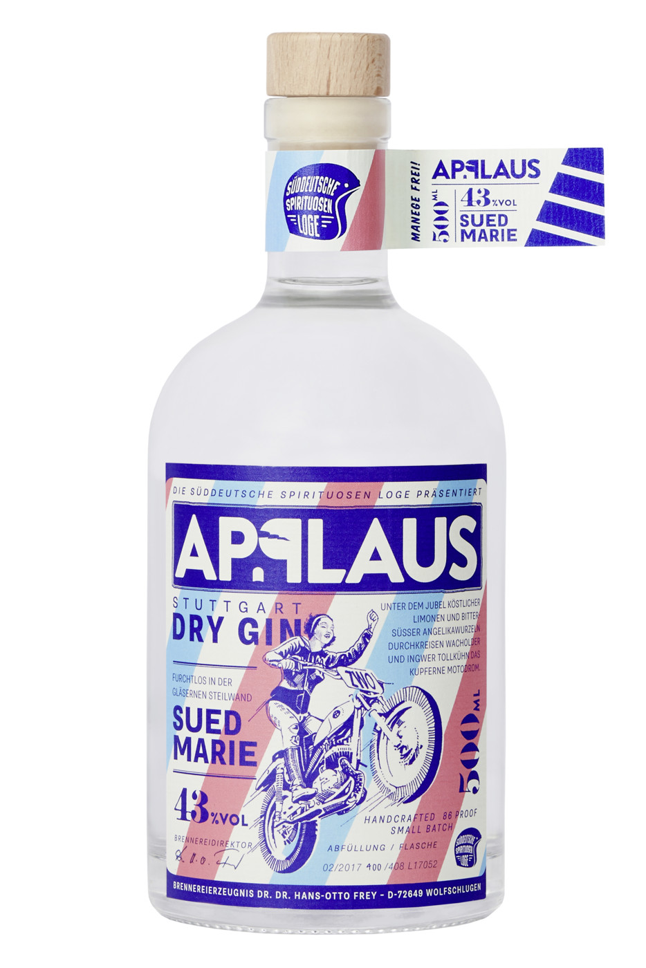 Applaus Dry Gin Suedmarie 43% 0,5L Applaus Dry Gin Suedmarie 43% 0,5L