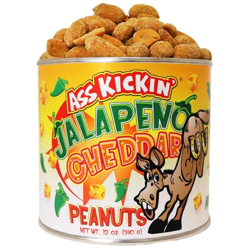 Ass Kickin Jalapeno Cheddar Peanuts - Put a whole NEW kick in your snack habit! Jalapenos and spices mixed with cheddar cheese for a whole new taste sensation. by Southwest Specialty Foods Inc. Ass Kickin Jalapeno Cheddar Peanuts - Put a whole NEW kick in your snack habit! Jalapenos and spices mixed with cheddar cheese for a whole new taste sensation. by Southwest Specialty Foods Inc. von ASS KICKIN'
