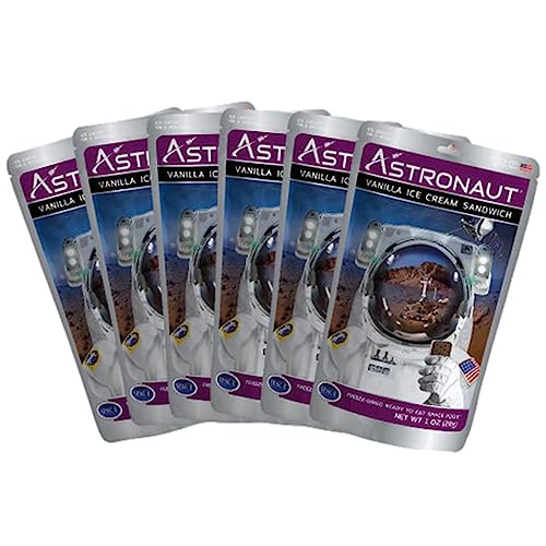 Astronaut Foods Gefriergetrocknetes Eiscreme-Sandwich, NASA Space Dessert, Vanille, 6 Stück Astronaut Foods Gefriergetrocknetes Eiscreme-Sandwich, NASA Space Dessert, Vanille, 6 Stück