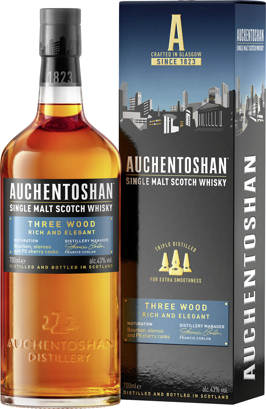 Auchentoshan Whisky Three Wood 40% GP 0,7L Auchentoshan Whisky Three Wood 40% GP 0,7L