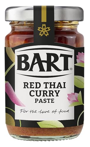 BART Rote Thai-Currypaste im Glas, 6 x 90 g, milde Thai-Currypaste, ideal für Enten- oder Hühnercurry, mittlere Hitze und glutenfrei von BART