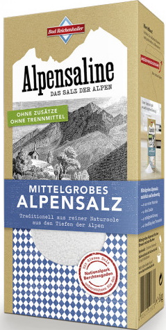 Bad Reichenhaller Alpensaline Mittelgrobes Alpensalz 1KG Bad Reichenhaller Alpensaline Mittelgrobes Alpensalz 1KG