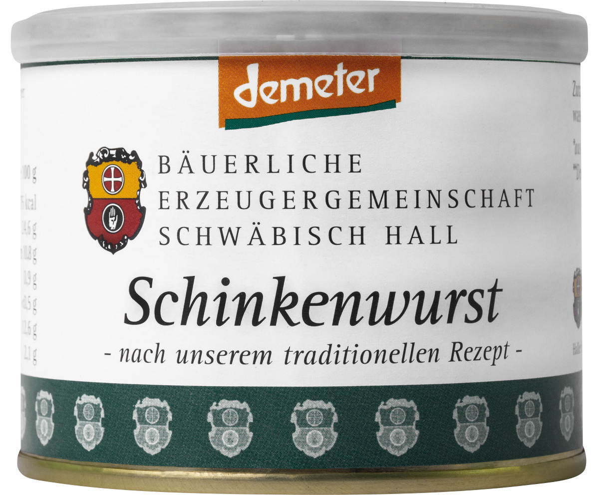 Bäuerliche EZG Schwäbisch Hall Bio-Schinkenwurst 200G