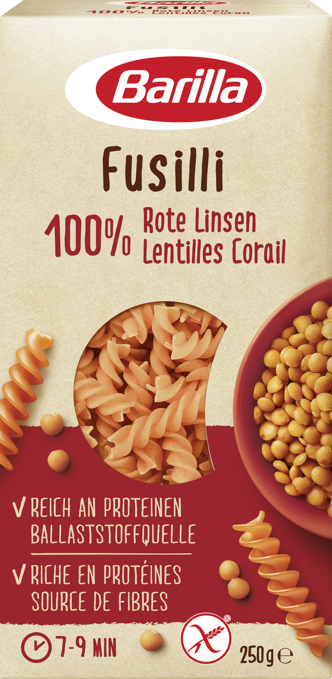 Barilla Fusilli Rote Linsen 250G Barilla Fusilli Rote Linsen 250G