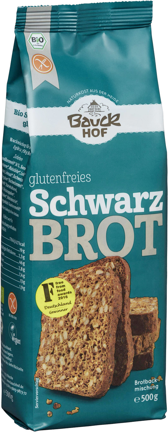 Bauckhof Bio glutenfreies Schwarzbrot Backmischung 500G