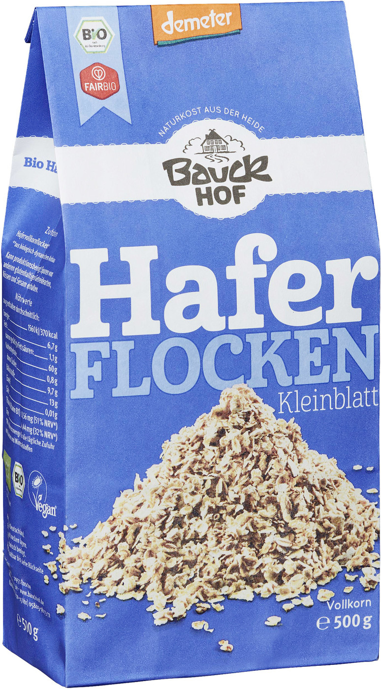 Bauckhof Demeter Bio Haferflocken Kleinblatt 500G Bauckhof Demeter Bio Haferflocken Kleinblatt 500G