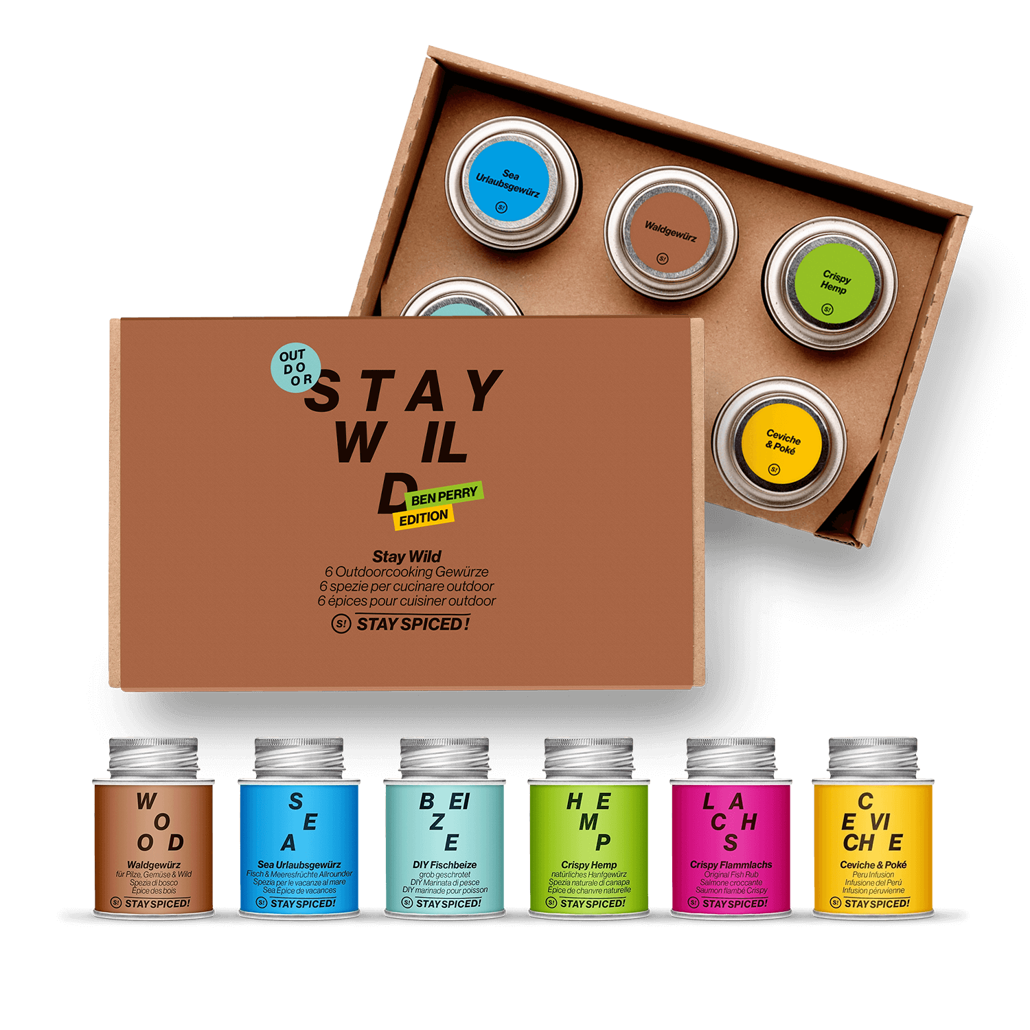 STAY WILD EDITION Ben Perry | Gewürze Set | 6er Geschenkbox STAY WILD EDITION Ben Perry | Gewürze Set | 6er Geschenkbox