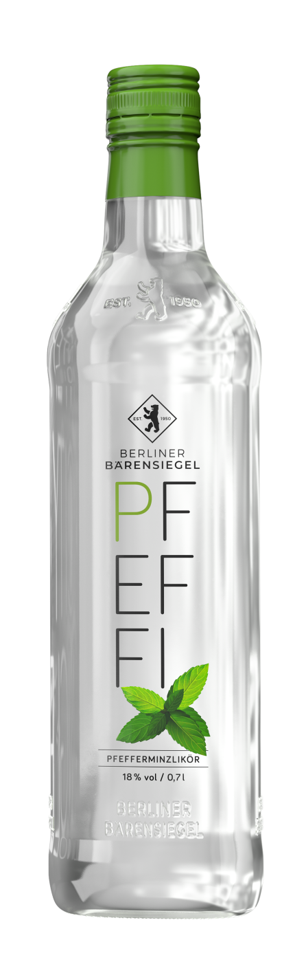 Berliner Bärensiegel PFEFFI Pfefferminzlikör 18% Berliner Bärensiegel PFEFFI Pfefferminzlikör 18%