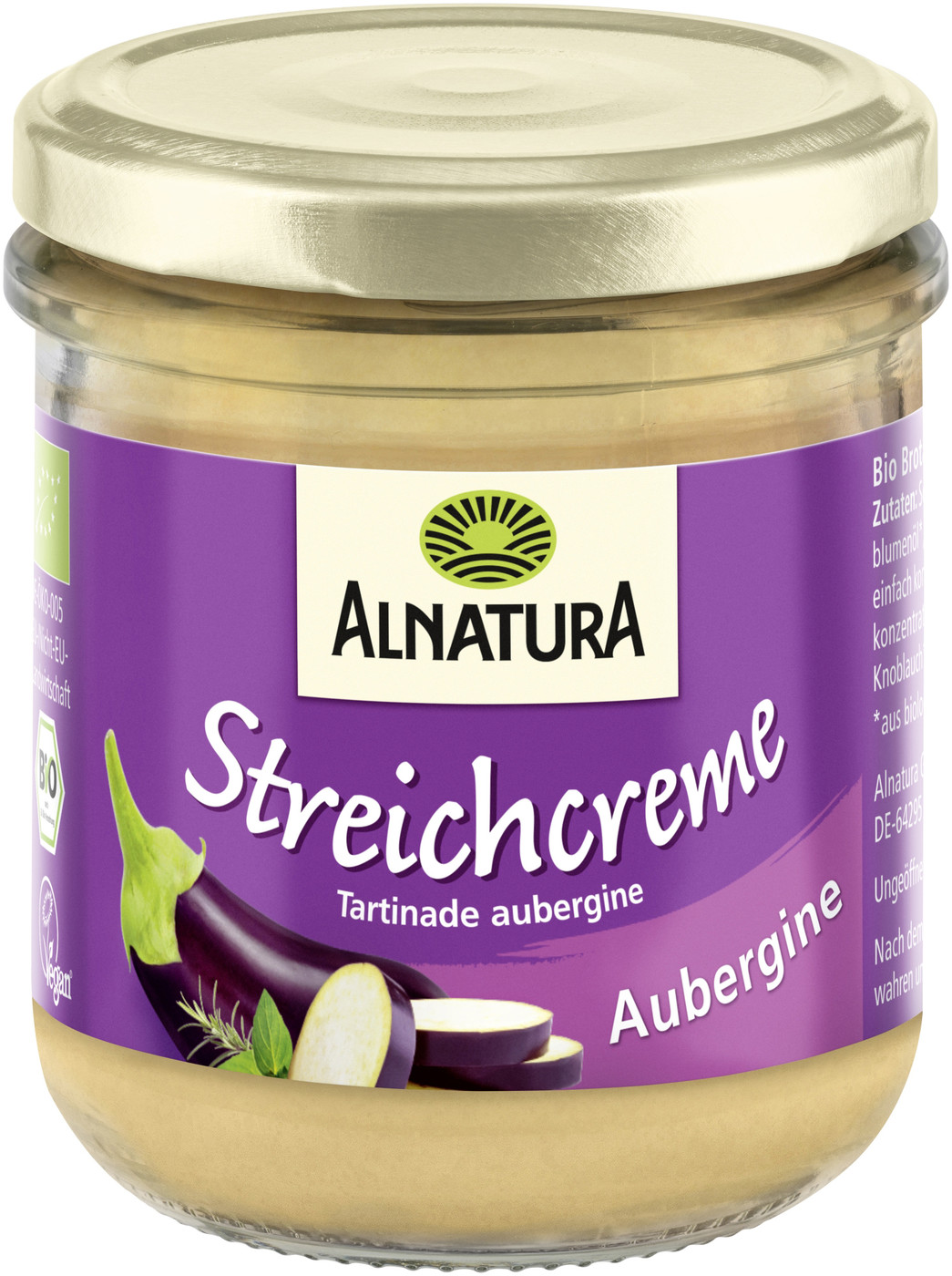 Bio Alnatura Streichcreme Aubergine 180G Bio Alnatura Streichcreme Aubergine 180G