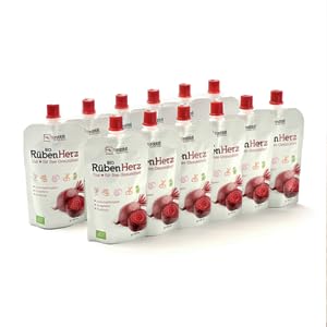 FITRABBIT BIO Rüben Herz [12 x 100 ml Beutel] - Für Leistungsfähigkeit, Blutdruck & Blutgefäße - Enthält Rote Bete Saft, Granatapfel, Sauerkirsche, Kräuter, Gewürze und Acerola von fitrabbit