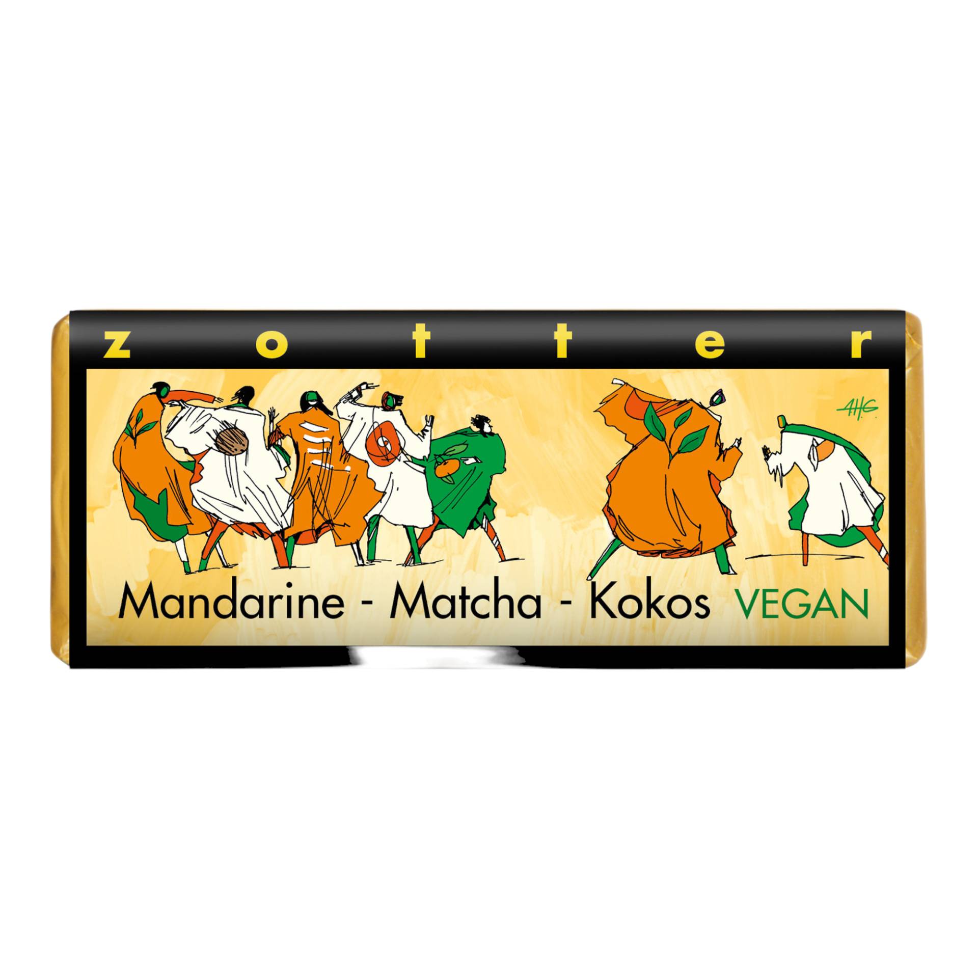 Bio Schokolade Mandarine Matcha Kokos 70g - 10er Vorteilspack von Zotter