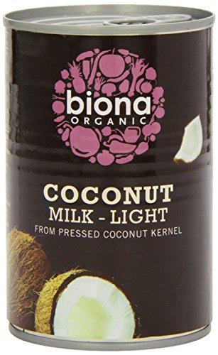 Biona Kokosmilch, leicht, 9% Fett, 400 ml, 3 Packungen von Biona