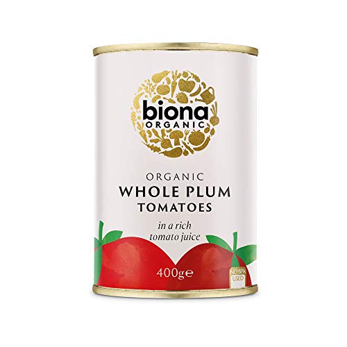 Biona Organic Whole Plum Peeled Tomatoes 400 g (Pack of 12)