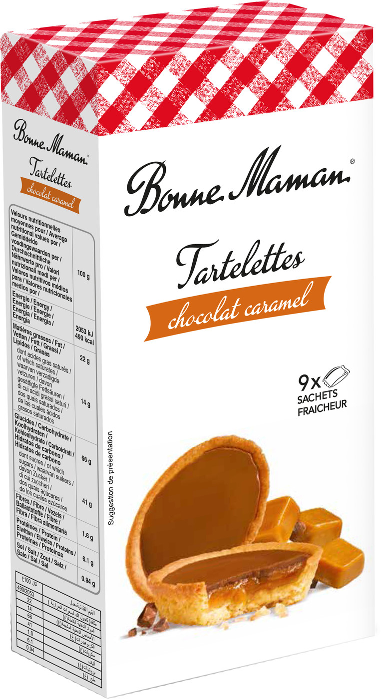 Bonne Maman Tartelettes Chocolat Caramel 135G Bonne Maman Tartelettes Chocolat Caramel 135G