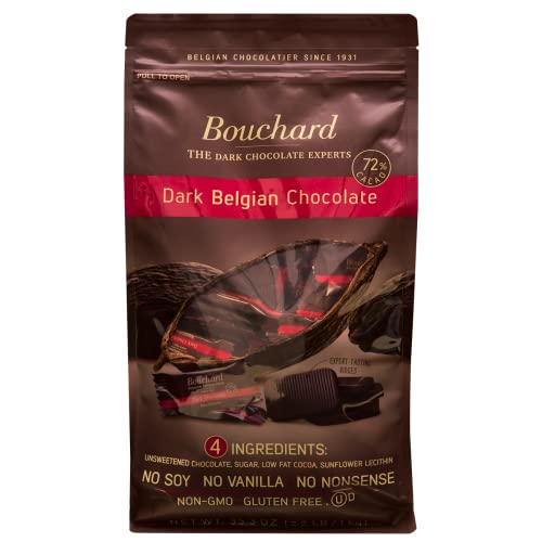 Bouchard Belgische dunkle Schokolade, Glutenfrei, 72% Kakao (1000,7 g/1,0 kg)