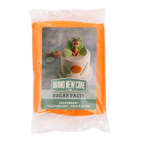 BrandNewCake® Rolfondant Orange 250g – Perfekt für Königstag Kuchen & Dekorationen, Vanille-Rahm Geschmack, Sofort Einsatzbereit von Brand New Cake