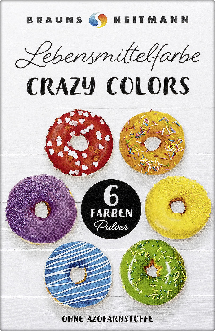 Brauns Heitmann Crazy Colors Lebensmittelfarbe Pulver 6ST 24G