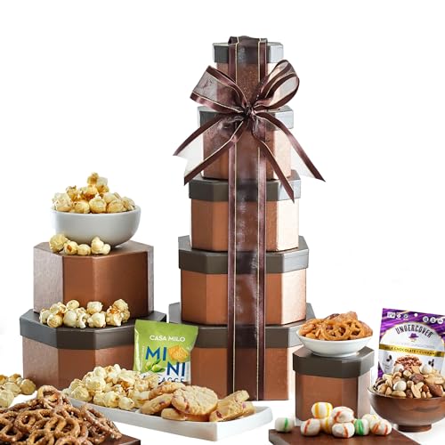 Broadway Basketeers Happy Birthday Gift Tower of Sweets Broadway Basketeers Happy Birthday Gift Tower of Sweets