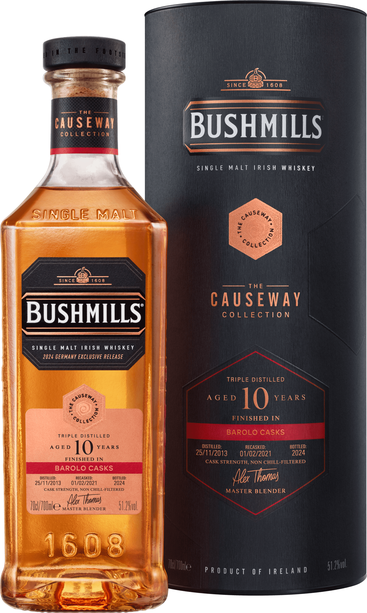 Bushmills »Causeway Collection« Barolo Cask 10 Years Old Single Malt Irish Whiskey Bushmills »Causeway Collection« Barolo Cask 10 Years Old Single Malt Irish Whiskey