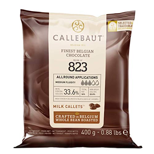 CALLEBAUT Receipe No. 823 - Kuvertüre Callets, Vollmich Schokolade, 33,6% Kakao, 1 x 400G von Callebaut