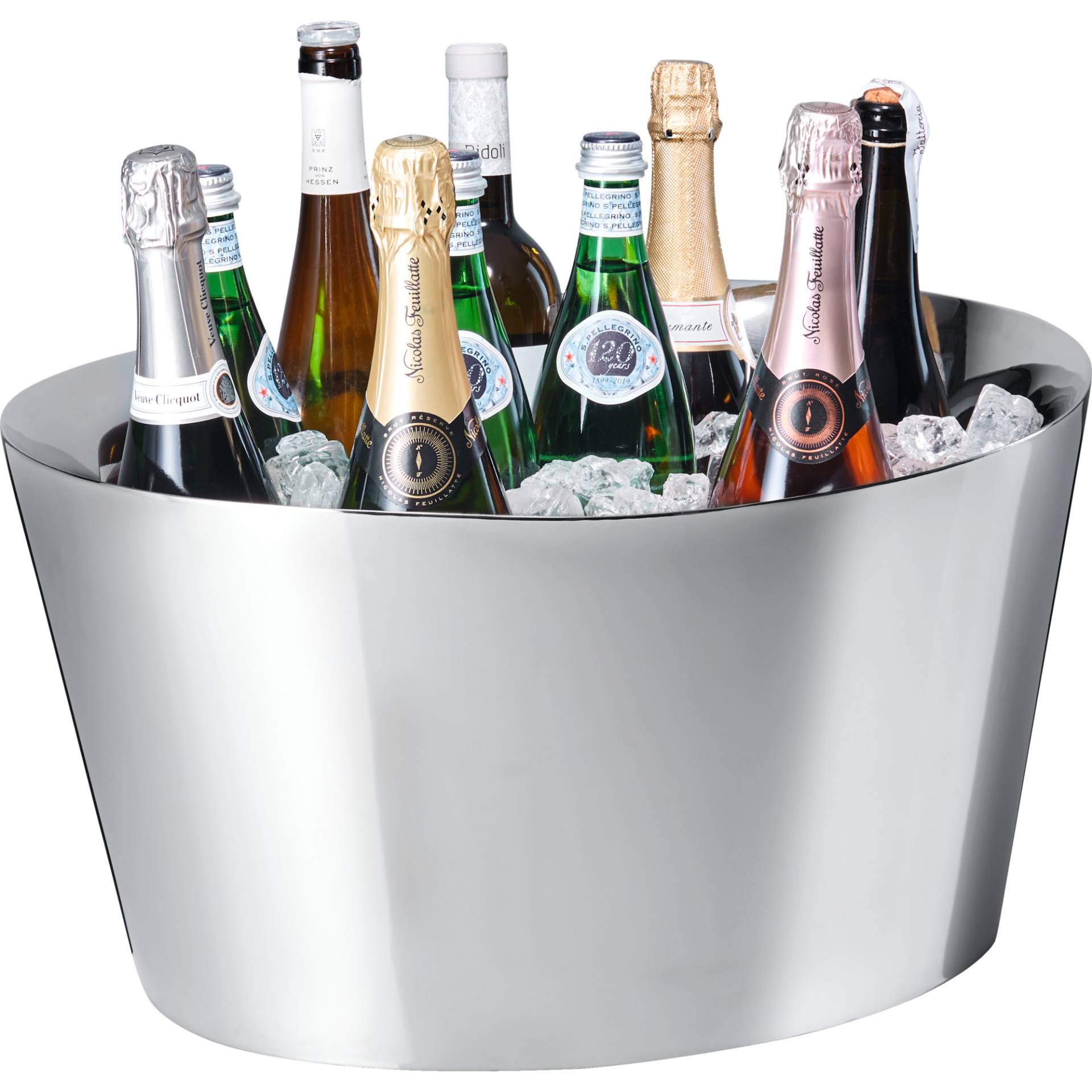 Cannes Champagnerwanne, Edelstahl, hochglanzpoliert, doppelwandig, Accessoires Cannes Champagnerwanne, Edelstahl, hochglanzpoliert, doppelwandig, Accessoires