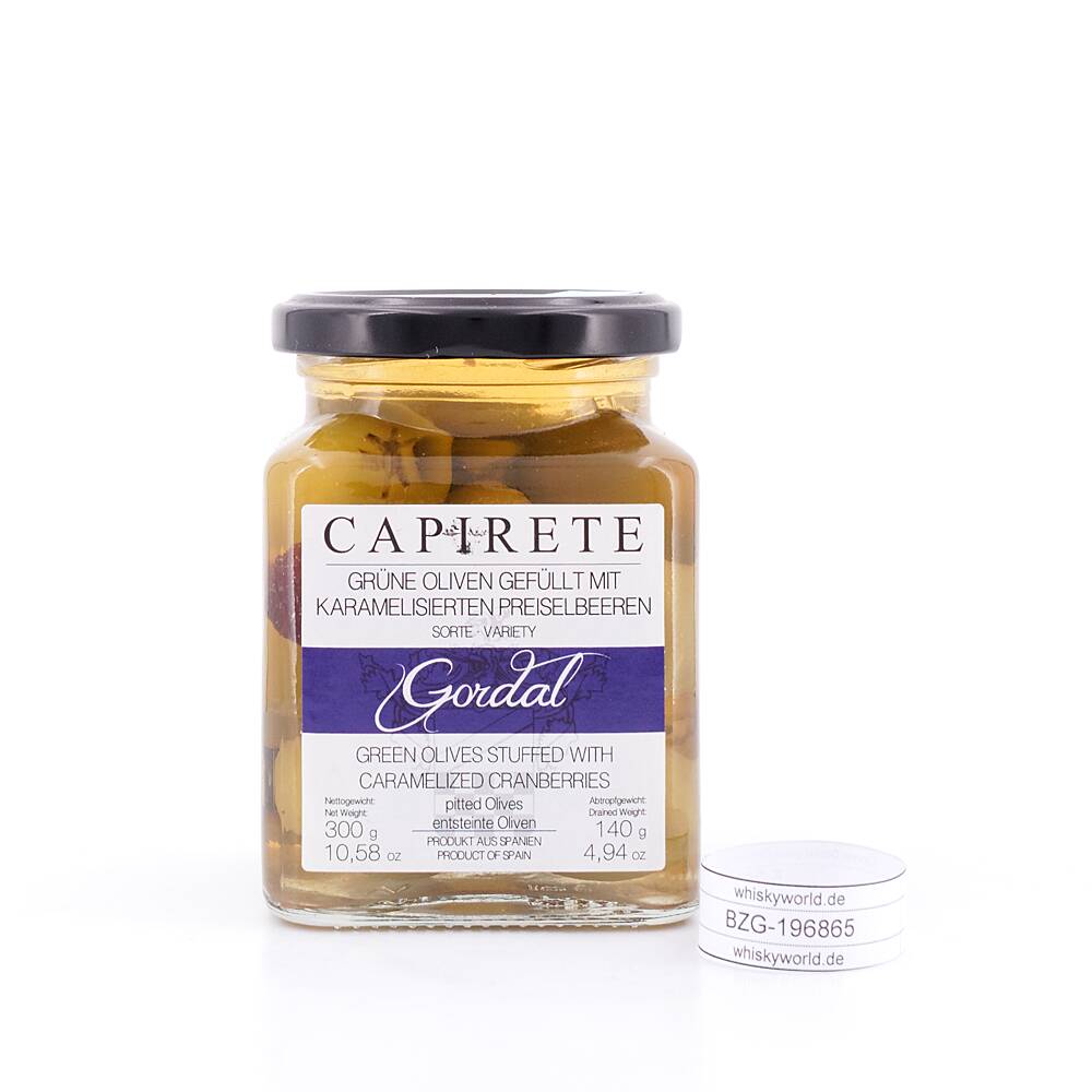 Capirete Gordal grüne Oliven mit karamellisierten 140 g Capirete Gordal grüne Oliven mit karamellisierten 140 g