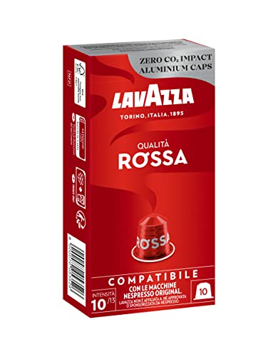Lavazza Qualità Rossa, vollmundiger und ausgewogener Espresso, 10 Kapseln, Nespresso kompatibel von Lavazza