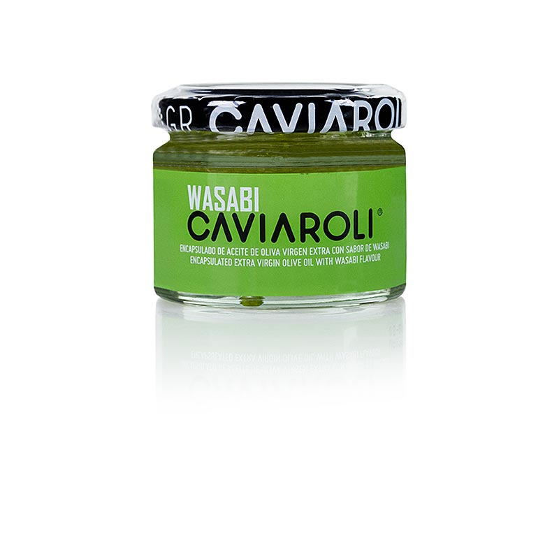 Caviaroli® Olivenölkaviar, kleine Perlen aus Olivenöl mit Wasabi, 50 g