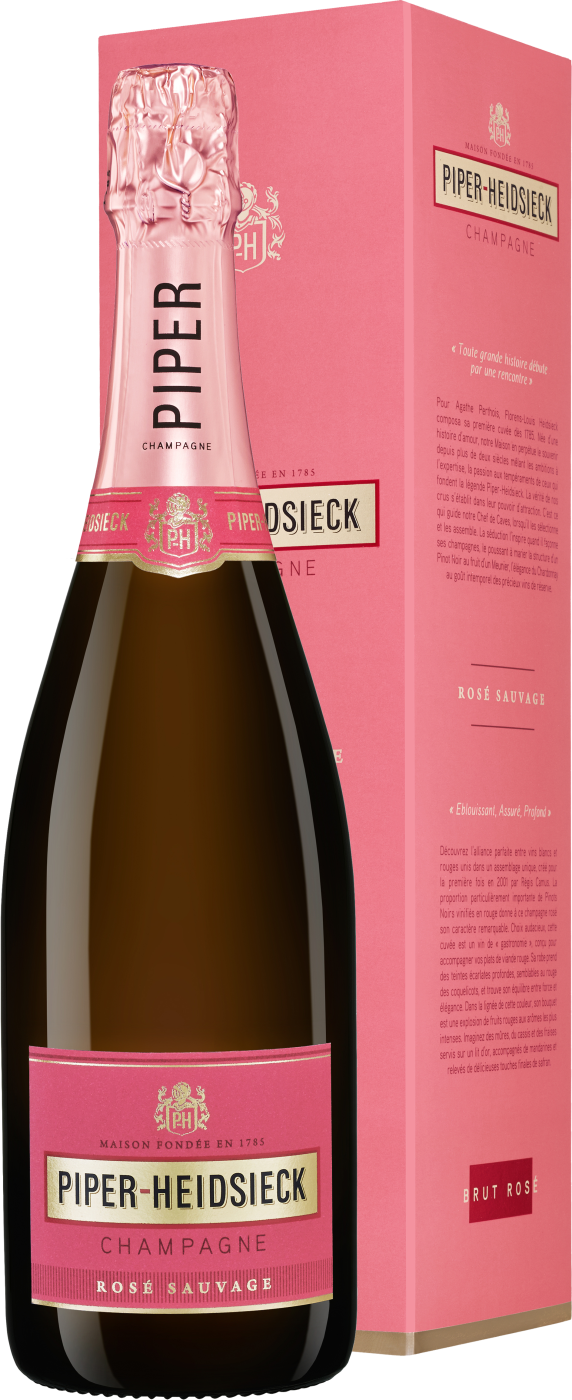 Champagne Piper-Heidsieck Champagner Brut Rosé Sauvage in Geschenkverpackung Champagne Piper-Heidsieck Champagner Brut Rosé Sauvage in Geschenkverpackung