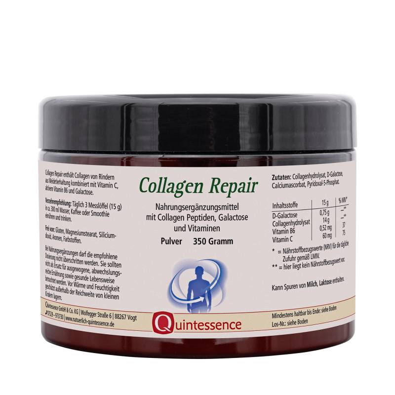 Collagen Repair 350 g Pulver - Von Rindern aus zertifizierter Grassfütterung - Kontrollierte Weidehaltung - Quintessence