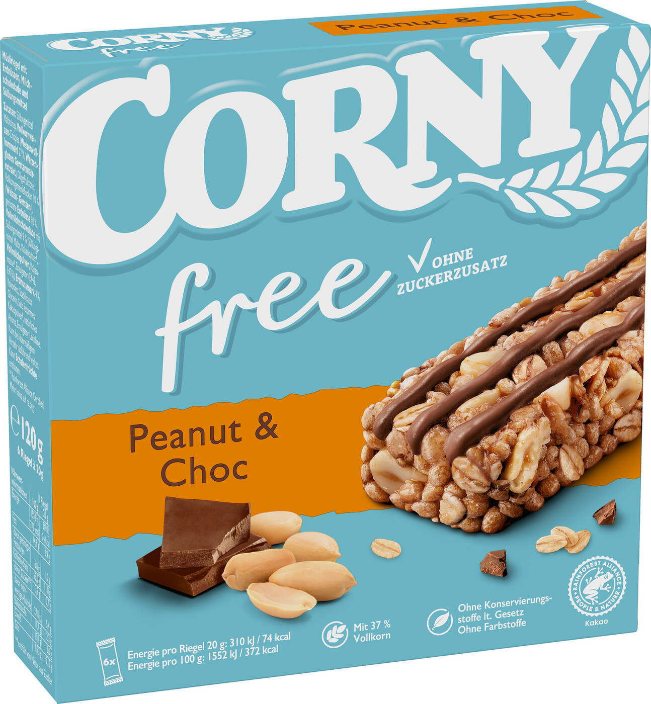 Corny Free Peanut & Choc 6ST 120G Corny Free Peanut & Choc 6ST 120G