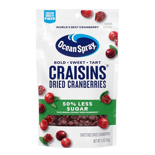 Craisins Reduced Sugar Dried Cranberries, 5 Ounce Craisins Reduced Sugar Dried Cranberries, 5 Ounce
