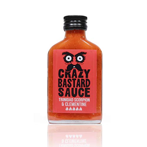 Crazy Bastard® Sauce - Trinidad Scorpion & Clementine - Ultra Scharfe Chilisauce mit süßes Zitrusaroma (1 x 100mL Flasche) von Crazy Bastard