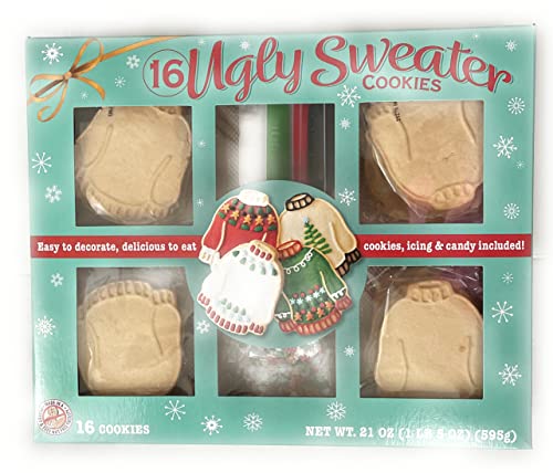 Create a Treat Ugly Sweater Cookie Kit Large Party Size - 16 Vanilla Cookies - 2.3 lbs by Create a Treat von CREATE-A-TREAT