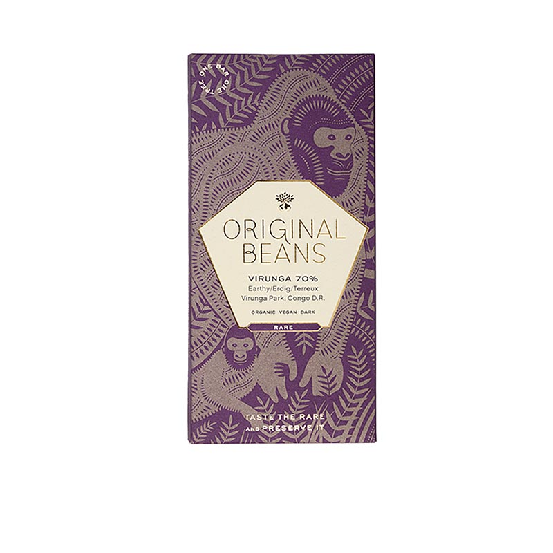Cru Virunga Kongo, 70% Dunkel Schokoladentafel, Original Beans, BIO, 70 g