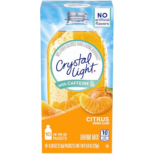 Crystal Light Citrus Energy Drink Mix mit Koffein (10 Päckchen)
