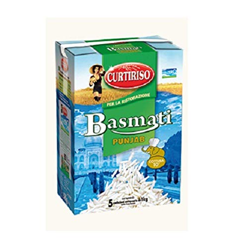 Curtiriso Riso Basmati-Reis Pun jab 5 Beuteln 1 kg Italienisch Reis von Curtiriso
