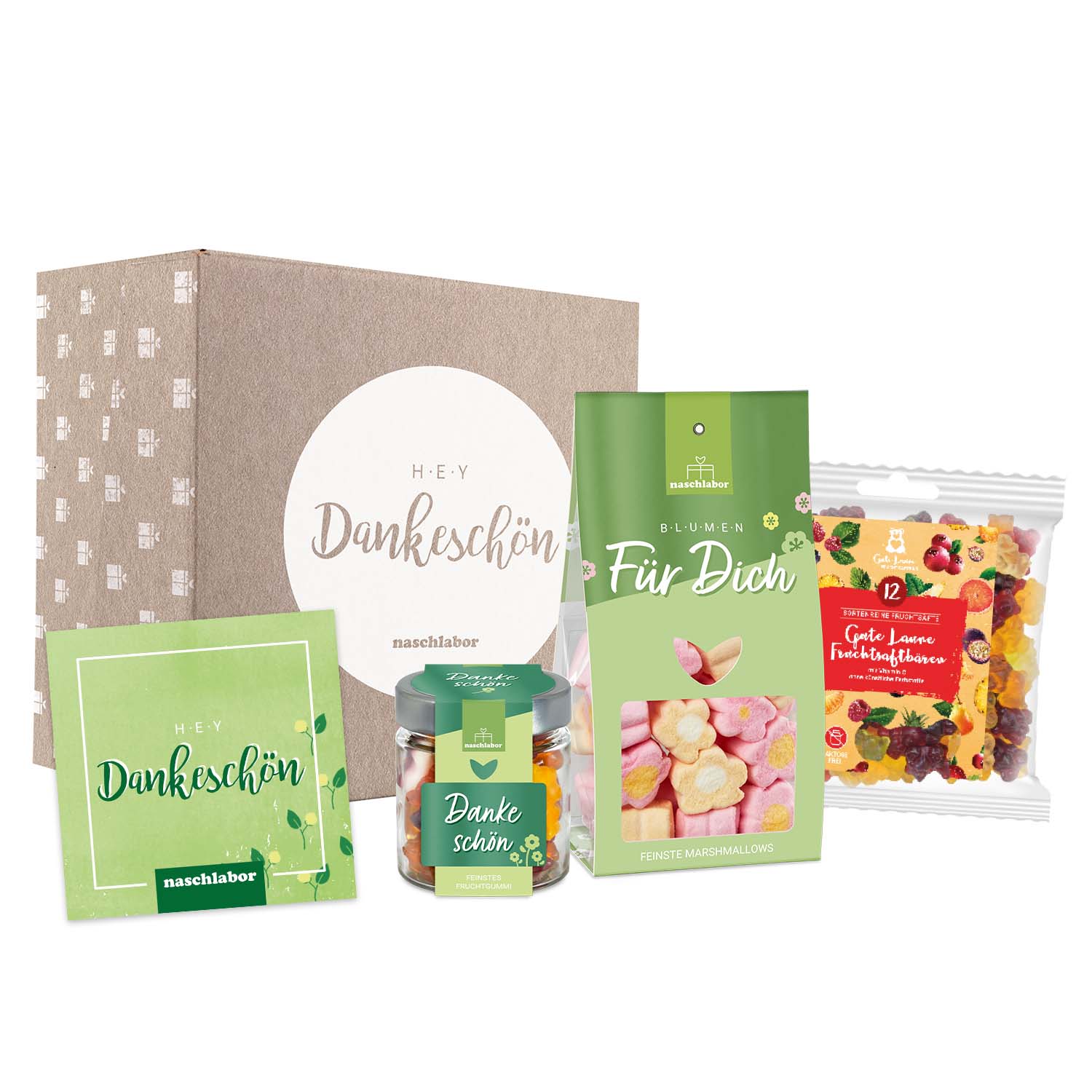 Dankeschön Geschenkbox mit Danke Fruchtgummi Mix (inklusive Standardkarte) Dankeschön Geschenkbox mit Danke Fruchtgummi Mix (inklusive Standardkarte)