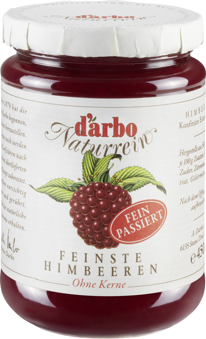 Darbo Konfitüre Naturrein Feinste Himbeeren ohne Kerne 450G