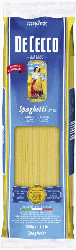 De Cecco Spaghetti No 12 500G De Cecco Spaghetti No 12 500G