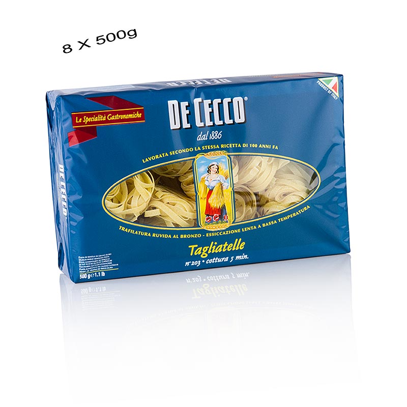 De Cecco Tagliatelle, No.203, 4 kg, 8 x 500g
