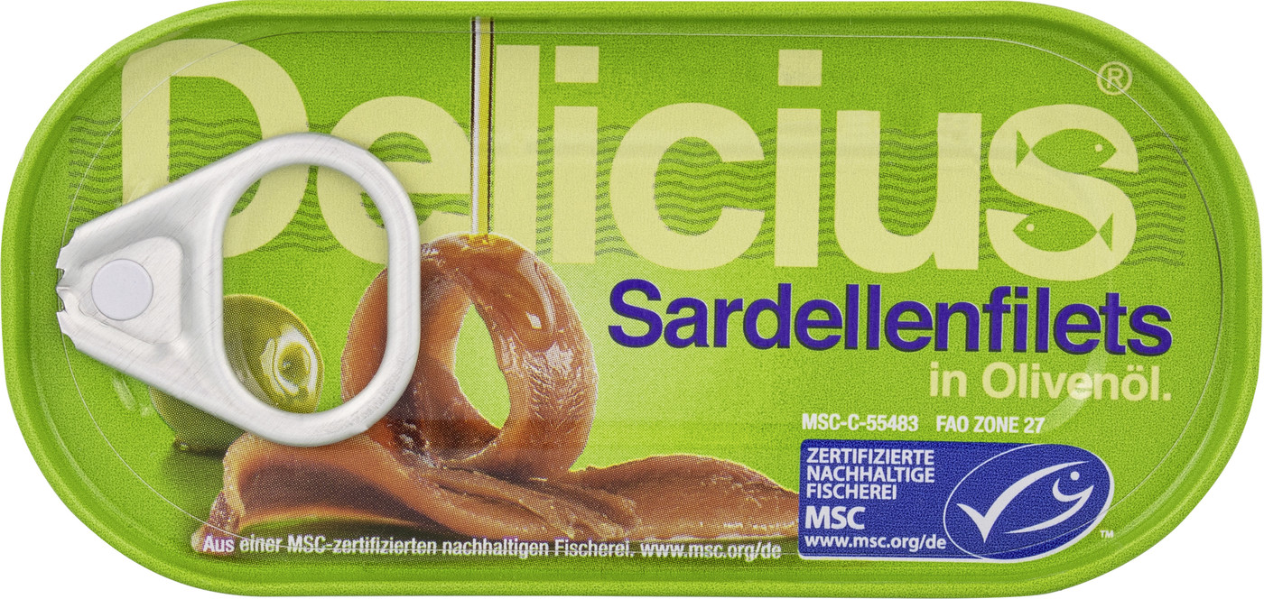 Delicius Sardellenfilets in Olivenöl 46G Delicius Sardellenfilets in Olivenöl 46G
