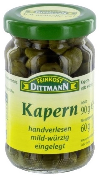 Dittmann Kapern mild-würzig eingelegt 90G Dittmann Kapern mild-würzig eingelegt 90G