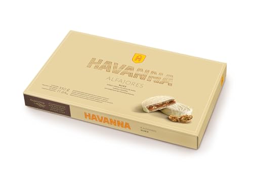Doppelkekse mit einer Füllung aus Karamell, Cashew- und Walnüssen und weißen Schokoladenüberzug, Box mit 6 Stück, 330g von Havanna