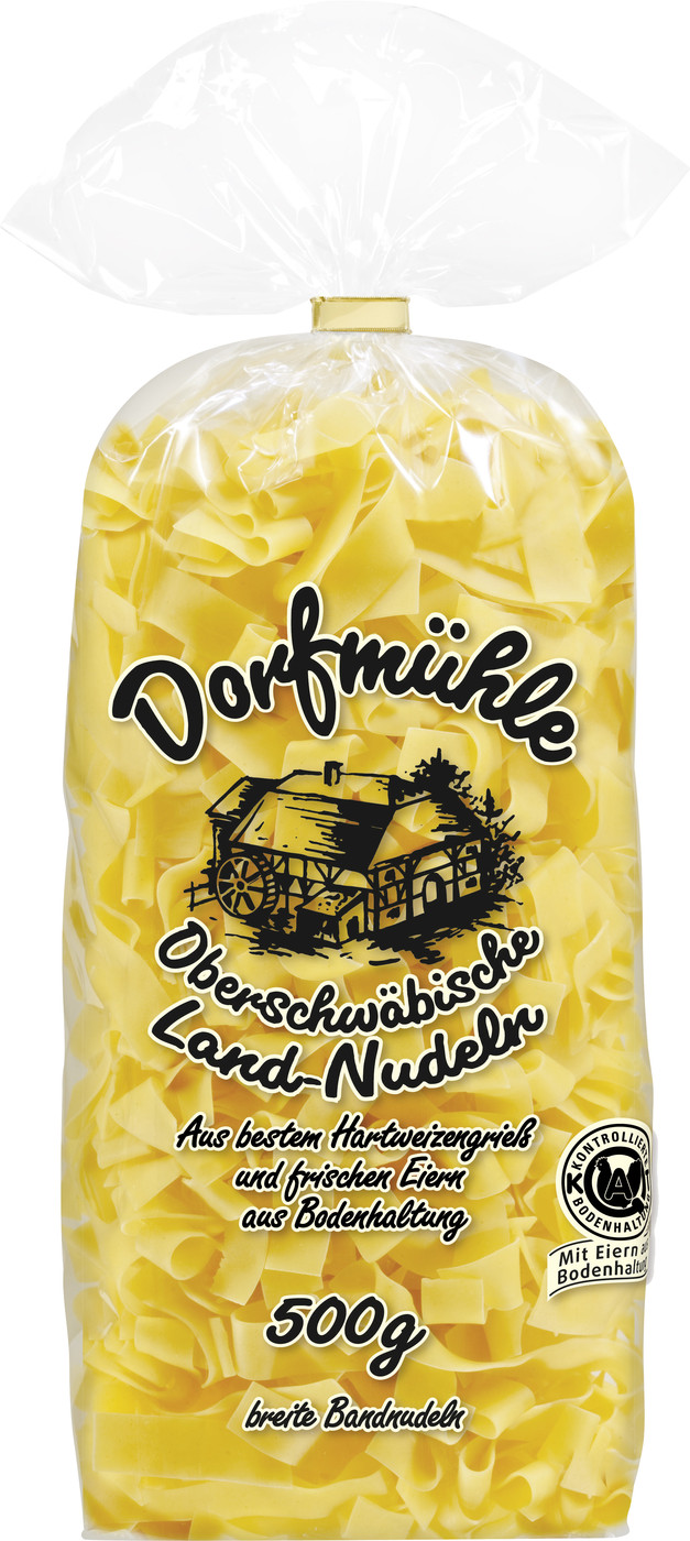 Dorfmühle Oberschwäbische Land-Nudeln Breite Bandnudeln 12mm 500G Dorfmühle Oberschwäbische Land-Nudeln Breite Bandnudeln 12mm 500G