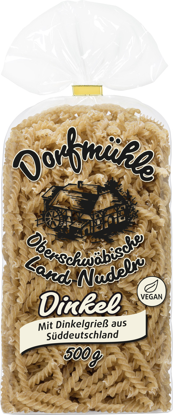 Dorfmühle Oberschwäbische Land-Nudeln Dinkel Spiralen 500G