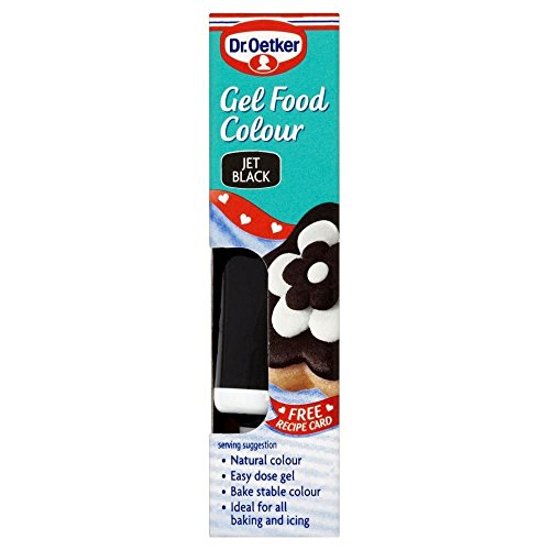 Dr. Oetker Food-Gel Farbe Jet Black (10 g) - Packung mit 2